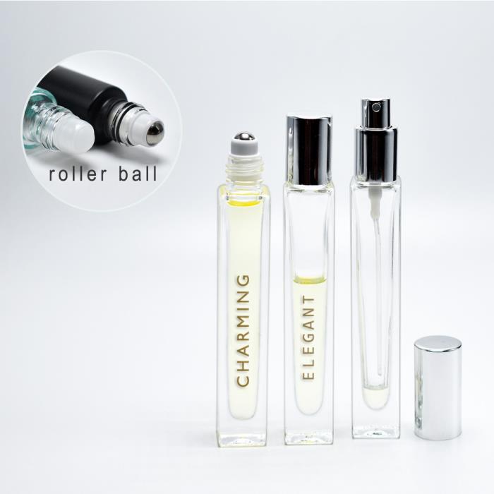 10ml Square Glass Roller Bottle Slim